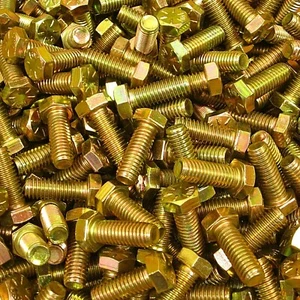 (150) 3/8"-16 X 1" Grade 8 Hex Head Cap Screw Bolt Yellow Zinc Plated Coarse - Picture 1 of 7