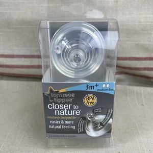 Tommee Tippee Closer To Nature 2 Medium Flow Nipples 3m+. - Picture 1 of 12