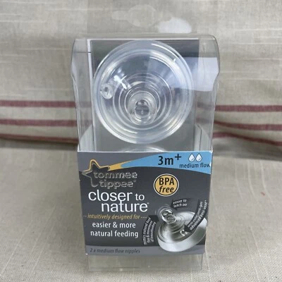 Tommee Tippee Closer To Nature 2 pezones de flujo medio 3m+. Foto 1 de 4
