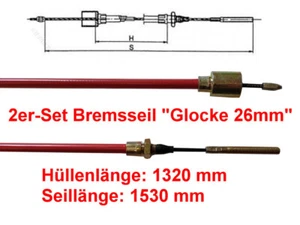 Set 2 rimorchi cavo freno - campana 26 mm - HL 1320 mm - per ALKO - Foto 1 di 1