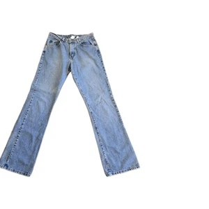 Lucky Brand Latzhose Jeans 86 Damen Low Rise Flare Gr. 12/28 Distressed LESEN - Bild 1 von 15