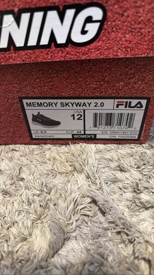 Fila Women's Memory Skyway 2.0 Black Running Shoes US 12 EUR 44 - Image 1 of 4