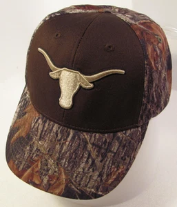 Texas Longhorns Camouflage Hat Mens Modern Adjustable Tree Bark Sticks Logo Cap - Picture 1 of 12