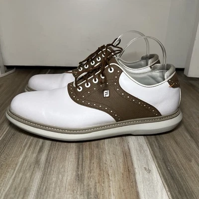 Zapatos de golf Footjoy Traditions marrón y blanco 57905 para hombre talla 10,5 Foto 1 de 4