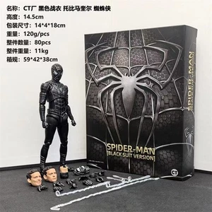 CT Toys Spider-Man Black Suit Action Figure Toy Marvel SHF Gift Collection New - Picture 1 of 6