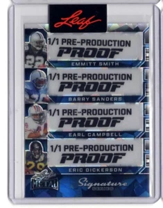 2024 Leaf Signature Series Barry Sanders Emmitt Campbell Dickerson Proof 1/1 - Picture 1 of 2