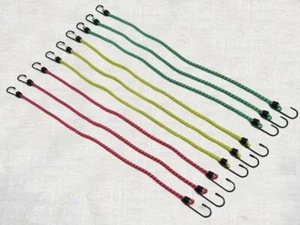 Cuerdos Bungee X9 7 mm x 600 mm (ganchos de choque elásticos verde amarillo rojo X3) - Imagen 1 de 1
