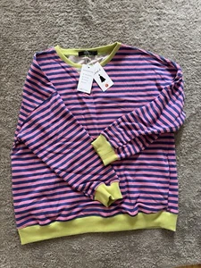 ZESICA Womens Casual Striped Pullover Tops Long Sleeve Shirts Crewneck Oversized - Picture 1 of 2