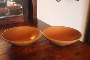 Lot of 2 SiLite Small Bowls Chicago Brown Faux Leather - Picture 1 of 9