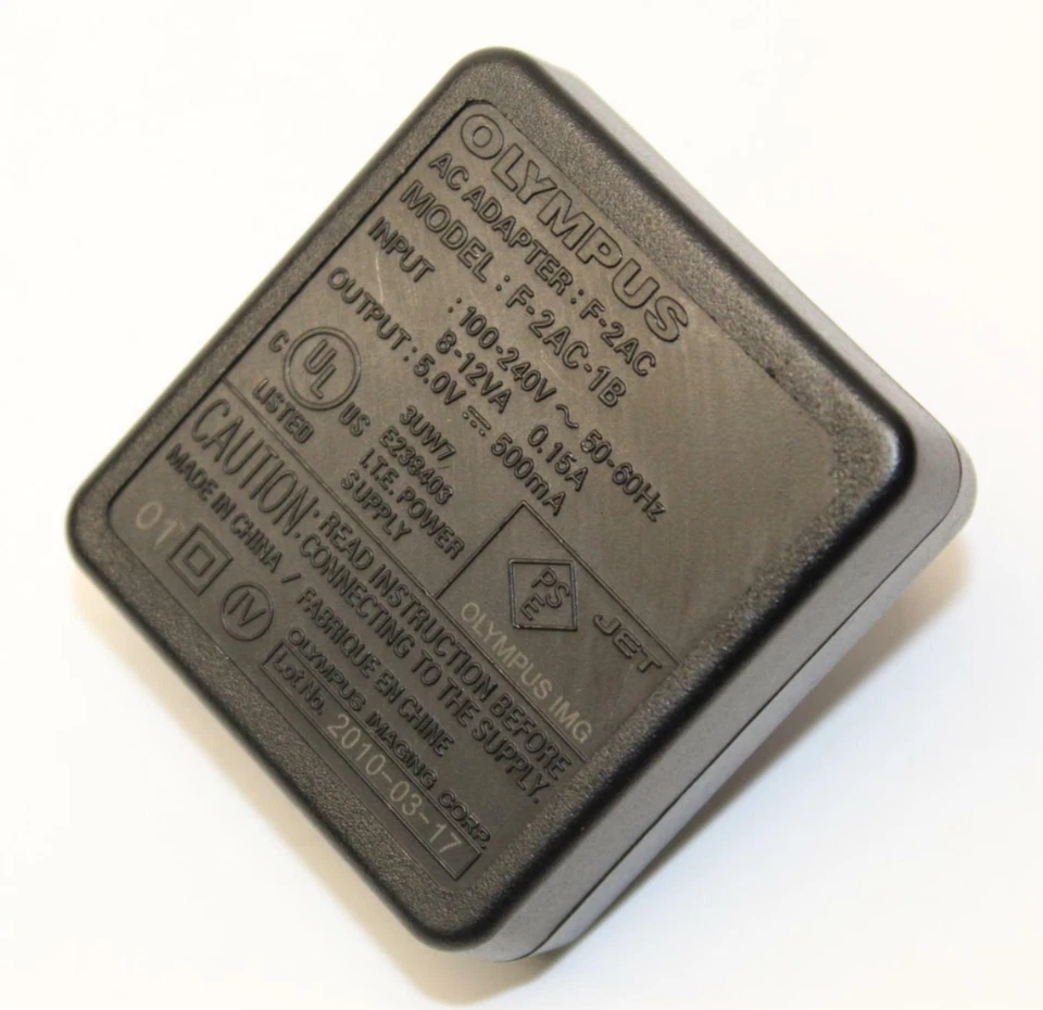 Olympus F-2AC-1B AC Adapter 5V 500mA Power Supply for TG-310 STYLUS-8010 FE-4020 - Image 1 of 1