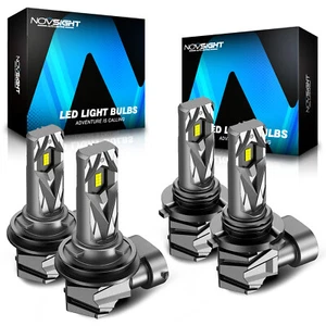 NOVSIGHT 9005 H11 LED Headlight Bulbs Kit 6500K High Low Beam Lamps 16000LM 60W - Picture 1 of 12