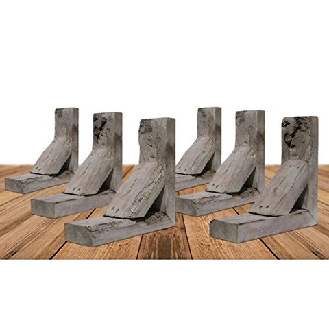 Ekena Millwork BKTB03X10X12TRGY-CASE-6 Vintage Farmhouse Bracket, Barnwood De Cover