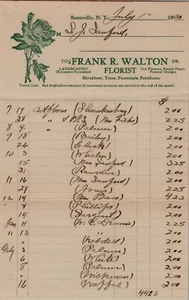 1930 Billhead Frank R. Walton Florist / Landschaftsbau Boonville NY - Bild 1 von 5
