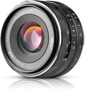Meike MK-35 mm F1,7 große Blende fester manueller Fokus Kamera Objektiv für Sony A5000 - Bild 1 von 5