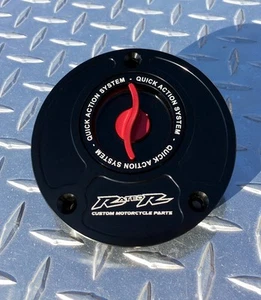 Red Quick Fuel Gas Cap - Z125 650R ER6n ZX6R Z750 Z1000 ZX1000 ZX10R ZX14 ZX14R - Picture 1 of 7