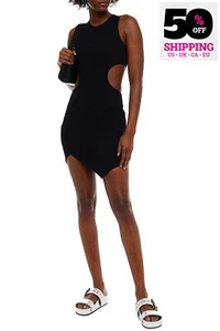 RRP€1180 OFF-WHITE Mini Dress IT42 US6 UK10 M Cut Out Asymmetric Made in Italy - Picture 1 of 7