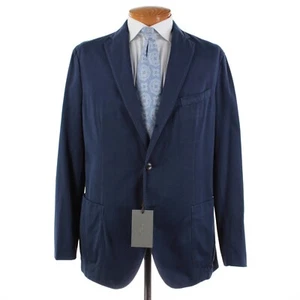 Tuta due pezzi Boglioli nuova con etichette misto cotone taglia 56R (46R US) in blu mini chevron - Foto 1 di 22