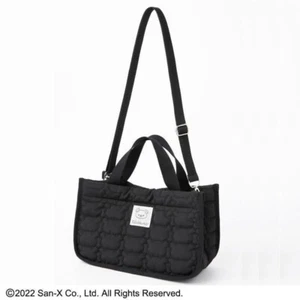 Rilakkuma fluffy quilted bag 16 x 26 x 11 cm 2way handbag shoulder bag Black - Picture 1 of 8