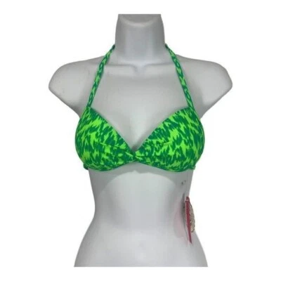 SO Mujer Halter Bikini Top Verde Talla XS Traje de Baño Auténtico Patrimonio Americano Foto 1 de 4