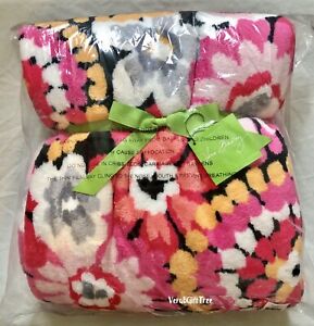 Vera Bradley COZY Fleece THROW Blanket PIXIE BLOOMS Pink NWT New SEALED RARE HTF