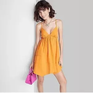 Wild Fable - Women's Mango Orange Flip Flop Dress - Size XS Skater Dress - Picture 1 of 1