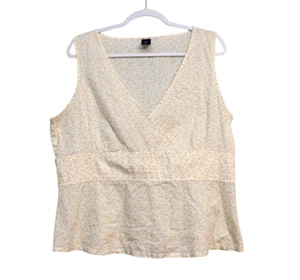 Camicetta babydoll vintage Y2K Gap taglia XL a pois 100% cotone femminile delicata - Foto 1 di 12