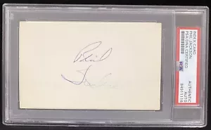 Phil Jackson Signed Index Card NBA Basketball HOF Autograph Knicks PSA/DNA #2 - Picture 1 of 3