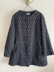 OSKA Swing Coat Jacquard Mohair/Alpaca/Wool Blend Black Dots, 4, UK 14-16 - Picture 1 of 15