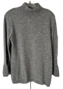Nuevo PHILOSOPHY 100% Cachemira Gris Cuello Alto Mujer Suéter Grande Manga Campana B7 - Imagen 1 de 6
