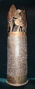WWI Shell Casing Trench Art Vase Flowers Home Decor Militaria 75mm Ww1 - Picture 1 of 10