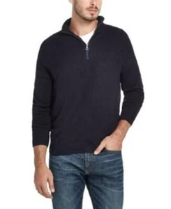 Weatherproof Mens Navy Small Quarter Zip Soft LS Sweater - Picture 1 of 1