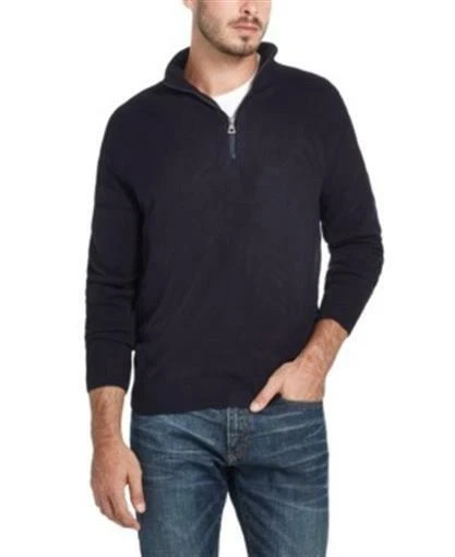 Weatherproof Mens Navy Small Quarter Zip Soft LS Sweater - Image 1 of 1
