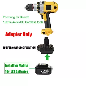 1 adattatore adatto per batteria Makita 18v LXT Li-Ion a per utensili DeWalt 12v/14.4v-Ni-CD - Foto 1 di 6