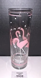 Vaso de vidrio flamenco rosa Libbey Highball retro años 70 vintage - Imagen 1 de 12