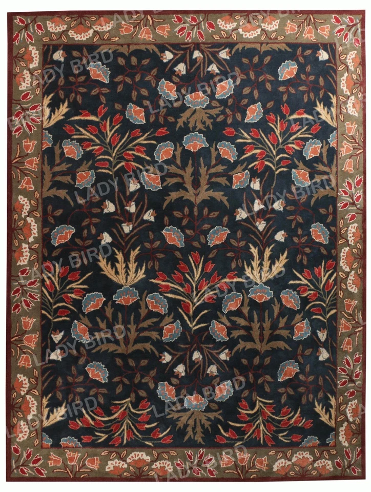 Adeline Multi Black Floral Traditional Wool Area Rug (No Additional Fees) - Image 1 of 4