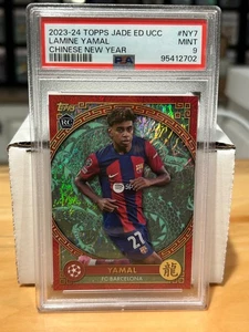 Lamine Yamal 2023-24 Topps Jade UCC Chinese New Year Dragon Rookie SSP PSA 9 - Picture 1 of 2