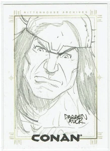 Conan Art of the Hyborian Age Rittenhouse 2004 Artist Sketch Card Darren Auck - Picture 1 of 4