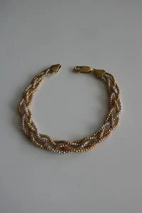 A927-925er Silberarmband Alt Vergoldet Lang 19 cm Breit 9 mm Gewicht 5,5  Gramm - Bild 1 von 5