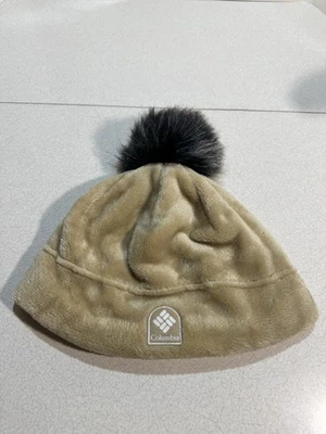 Columbia Pom Pom Beanie - Size L/XL - Faux Fur, Tan - Image 1 of 4