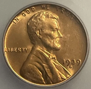 ICG 1939-S 1C Lincoln Wheat Red Penny (MS67) - Picture 1 of 4