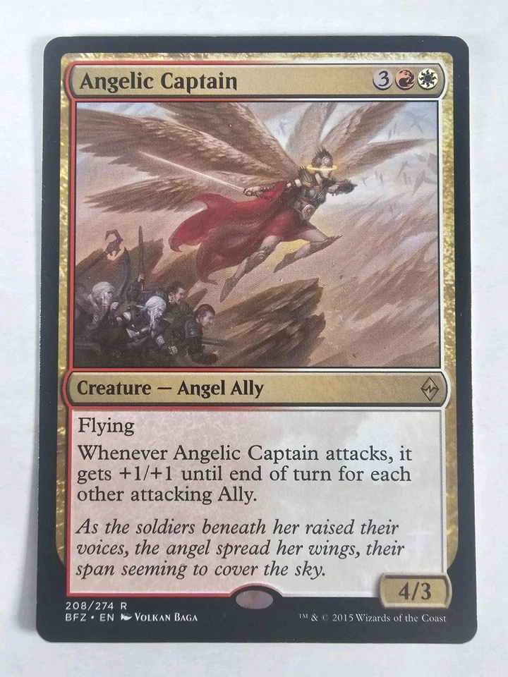 Magic the Gathering MTG Angelic Captain (208) Battle for Zendikar  Combined Ship - Image 1 of 2