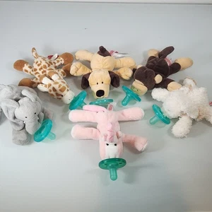 Lot of 6 Mary Meyer Wubbanub Pacifier Soothie Stuffed Plush Animal Binkie - Picture 1 of 24