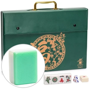 Chinesisches Mahjong Set, "Smaragdgewebe" mit 146 großen Fliesen - Bild 1 von 8