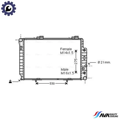 RADIATOR ENGINE COOLING MSA2174 FOR MERCEDES-BENZ C-CLASS/Break/T-Model SLK 2.2L - Image 1 of 4