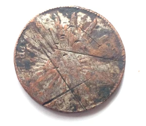 1877 Z.s MEXIKO 8 REALES GEPRÄGT IN BRONZE VERSILBERTE MÜNZE - Bild 1 von 2