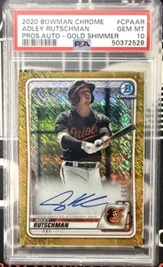 2020 Bowman Chrome Adley Rutschman Gold Shimmer Prospect Auto /50 PSA 10 GEM MT - Bild 1 von 2