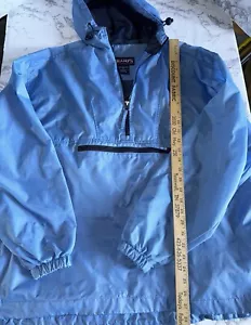 Vintage Champs Sport Herren Anorak Jacke mittelblau Kapuze Reißverschlusstasche verstellbare Taille - Bild 1 von 5
