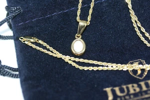 Vintage 9K Genuine 0.76 ctw Fire Opal Pendant 10K Rope Solid Gold Necklace 18" - Bild 1 von 12