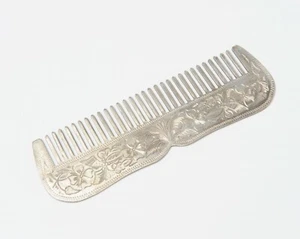 Antiker handgemeißelter Silberkamm Silver Vintage Comb - Bild 1 von 4