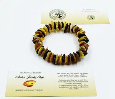  Bernsteinarmband Rohes Bernsteinarmband Echter baltischer Bernsteinschmuck  - Bild 1 von 4